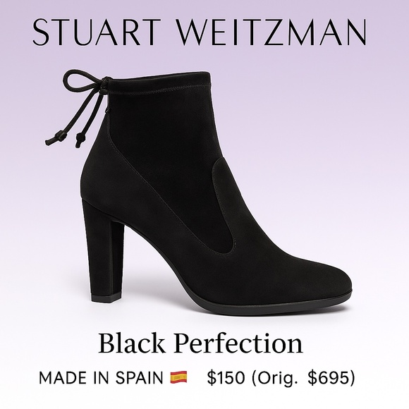 👢Stuart Weitzman Black Perfection Boots 🇪🇸 NWOT - Picture 3 of 10